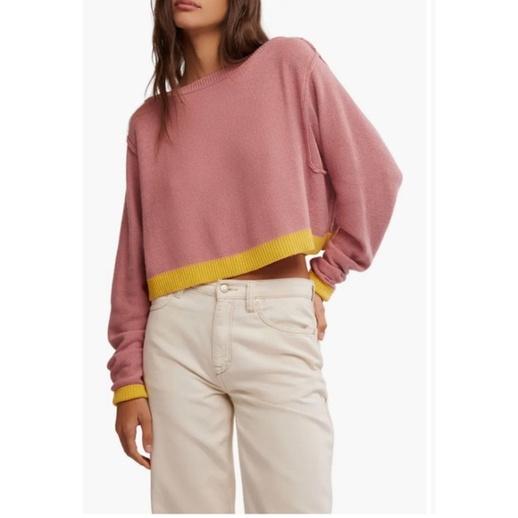 Free People Cropped Slouchy Sweater